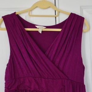 Soma Merlot Wrapped Waist Sleeveless Dress, size L, like new